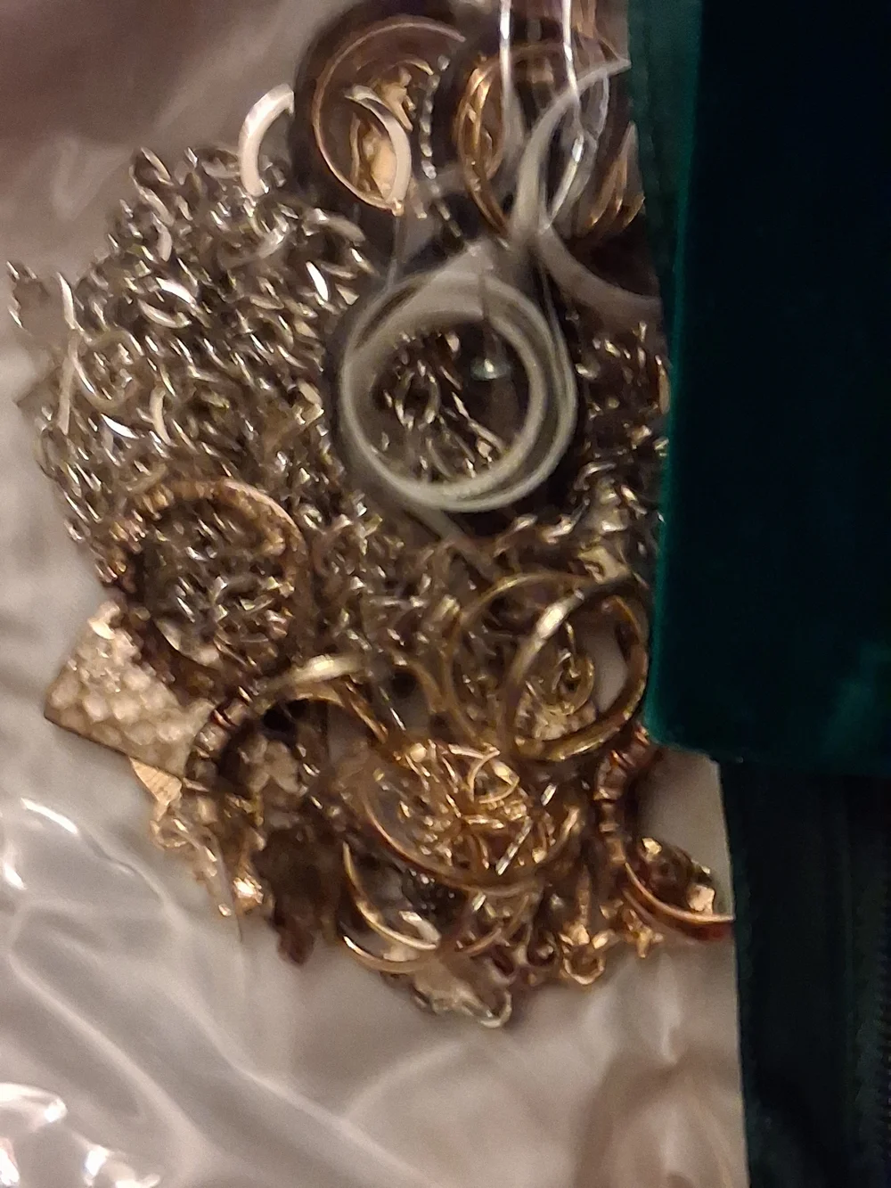 Green Travel Jewelry Roll Organizer